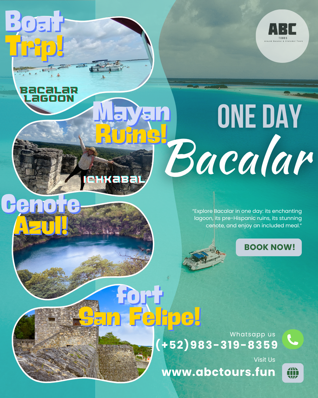 Bacalar Tour de un Día: Laguna, Cenote Azul Y Ruinas de Bacalar